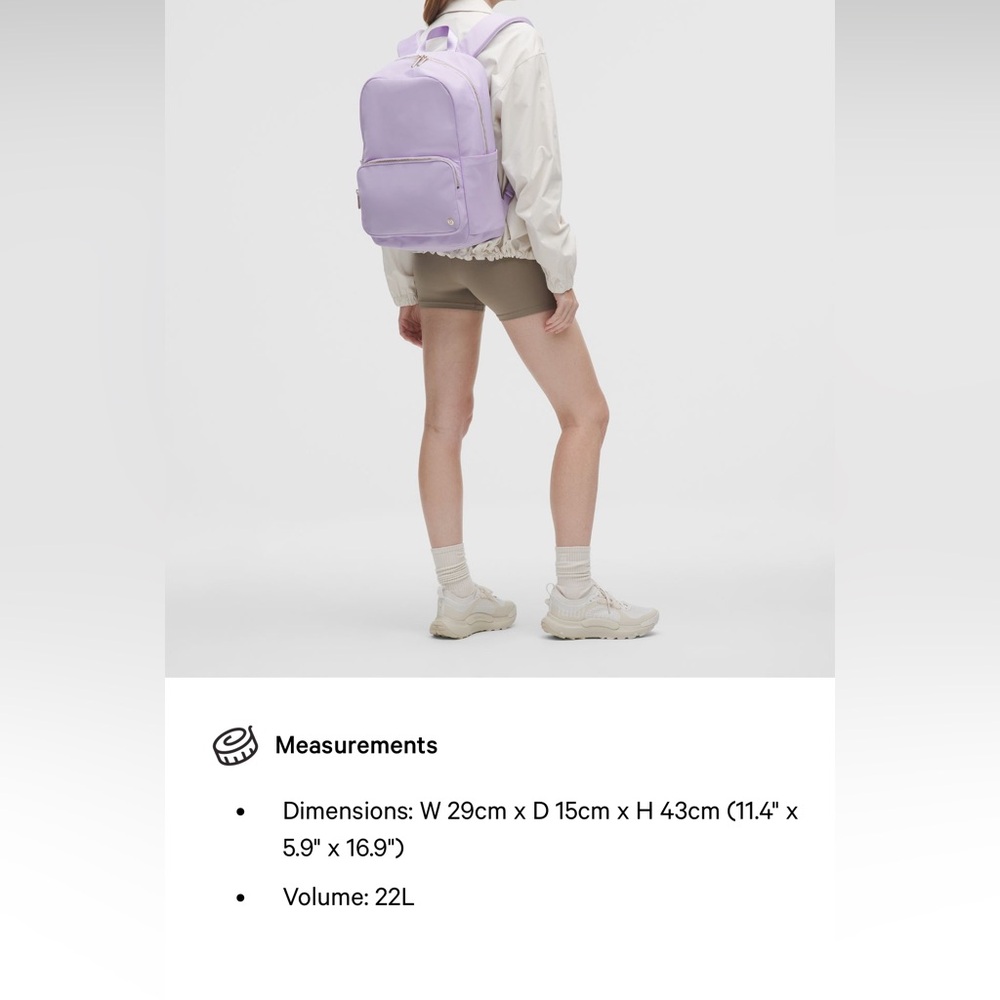 Lululemon Athletica Everywhere Backpack 22L | Lavender Frost/Gold | NWT - Picture 8 of 9